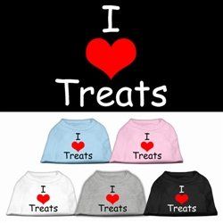 I Love Treats Screen Print Shirts-Assorted Colors and Sizes (Color: Baby Blue, Size: XS)