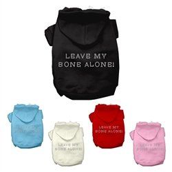 Leave My Bone Alone! Hoodies-Assorted Colors and Sizes (Color: Baby Blue, Size: XS)