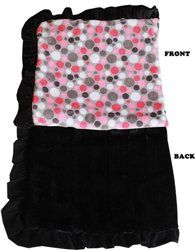 Luxurious Plush Pet Blanket Party Dots-Different Colors and Sizes (Color: PINK, Sizes: 1/2 Blanket-30x36)