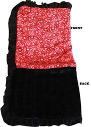 Luxurious Plush Pet Blanket- Western (Color: Red, Sizes: 1/2 Blanket-30x36)
