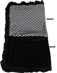 Luxurious Plush Pet Blanket Black Chevron-Different Sizes (Sizes: 1/2 Blanket-30x36)