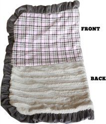 Luxurious Plush Plaid Pet Blanket-Assorted Plaid Colors and Sizes (Color: Pink Plaid, Sizes: 1/2 Blanket-30x36)