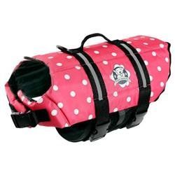 Dog Life Jacket - Pink Polka Dot Nylon (Size: XXS)