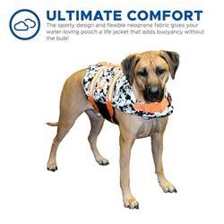 Dog Life Jacket - Paws Aboard Black/White CAMO Neoprene Pet Life Jacket Vest (Size: XXS)