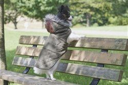 Ethical Pet Leather Detail Coat- Olive (Color: Deep Olive, Size: S)