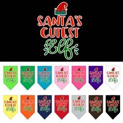 Santa's Cutest Elf Screen Print Bandana (Color: Lime Green, Size: S)