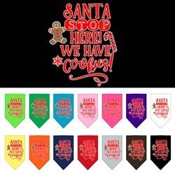 Santa, Stop Here! We Have Cookies- Screen Print Bandana-Assorted colors (Color: Lime Green, Size: S)