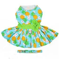 Pineapple Luau Dress w/ Leash & D-Ring (Size: XS)