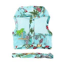 Cool Mesh Dog Harness with Leash - Surfboards and Palms (Size: XS)