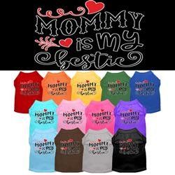 Mommy is My Bestie Screen Print Dog Shirt-Assorted Colors and Sizes (Color: Aqua, Size: XS)