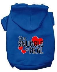 The Snuggle Is Real Screen Print Pet Hoodies -Assorted Colors and Sizes (Color: Blue, Size: XS)