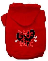 Little Flirt Screen Print Pet Hoodies-Assorted Colors and Sizes (Color: Red, Size: XS)