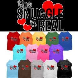 The Snuggle Is Real Screen Print Dog Shirt-Assorted Colors and Sizes (Color: Red, Size: XS)
