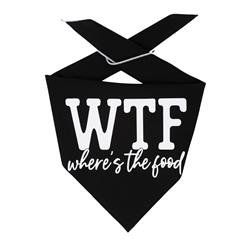WTF- Where's the Food Dog Bandana (Size: XS)