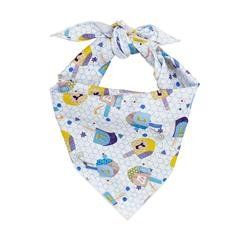 Hanukkah Dog Bandana with Dreidels on White Cotton (Size: XS)