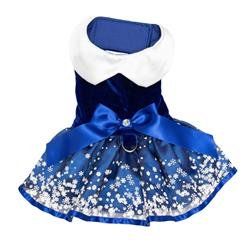 Snowflakes-Dog Harness Dress (Size: XS)