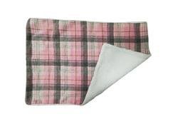 Plaid Dog Blanket-30 x 20 - Assorted colors (Color: Pink and White Plaid)