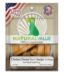 Loving Pets Chicken Dental Stick Recipe Dog Treat-3 oz 10 pk (Names: 10 PK, Sizes: 3 OZ)