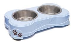 Loving Pets Double Diner Dog Bowl-Assorted Colors and Sizes (Color: Murano, Size: M)