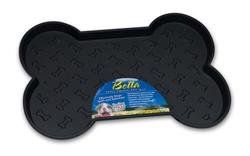 Loving Pets Spill-Proof Bone Shaped Dog Mat-Different Colors (Color: Black, Size: S)