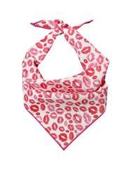 Red Hearts Dog Bandana- Lips- Kisses (Size: XS)
