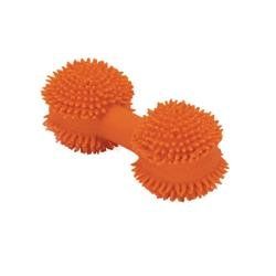 Rascals Latex Spiny Dumbbell Dog Toy Orange 3.5 In (Color: Orange, Sizes: 3.5")