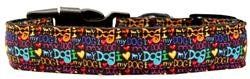 I Love My Dog Nylon Ribbon Collars and Leads (Size: SM-WIDE Collar)