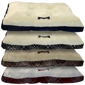Dmc Tufted Gusset Pet Bed Assorted Display-Stripe Twill-Multi Color Microtec (Color: Stripe Twill)