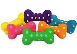 MultiPet Polka-Dot Bones-Assorted colors- 4" (Color: Green, Sizes: 4")