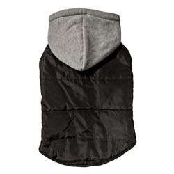 Fashion Pet Cosmo Vest w/Hood Coat-Assorted Colors and Sizes (Color: Black, Size: S)
