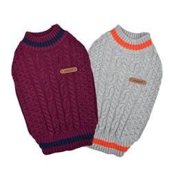 Puppia Fannar Sweater-Assorted Colors and Sizes (Color: Burgundy, Size: S)