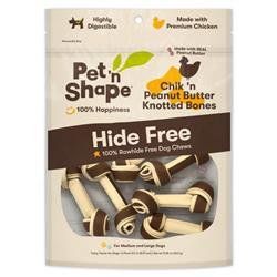 Pet N Shape Chicken- Peanut Butter Knotted Bones Hide Free -Different Counts (Sizes: 6 CT)