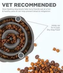 Outward Hound Fun Feeder Drop Grey MD (Size: M)