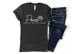 PAWS - Printed T-shirt |  Unisex -Assorted colors and Sizes (Color: Black w White Vinyl, Size: XS)