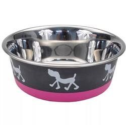 Coastal Maslow Design Series-Non-Skid Pup Dog Bowls-Assorted Colors & Sizes (Color: PINK, Sizes: 28 OZ.)