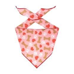 Valentines Day Bandana - Paws, Bones, Heart (Size: XS)