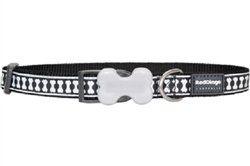 Reflective Lots-a-Bones Dog Collars-Leads-Harnesses-Assorted Colors & Sizes (Color: Black, Size: SM Collar)