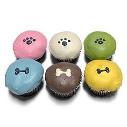 Dog Cupcakes -(Perishable) -Assorted colors. (Color: PINK, Names: Paws)
