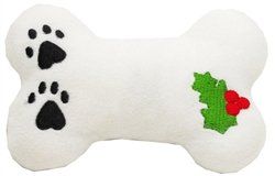 Plush Christmas Dog Toy with Squeaker Holly Bone (Names: Holly Bone)