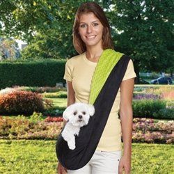 Reversible Pet Sling Dog Carrier- Pets up to 8 lbs-Different colors (Color: Black w Green)