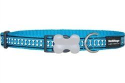Reflective Bones Dog Collar-Leads-Harness - Assorted Colors and Sizes (Color: Turquoise Collar, Size: S)
