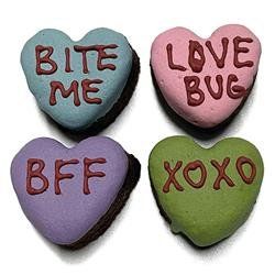 Candy Heart Brownie Bites-Different Sayings (Color: Blue-BITE ME!)