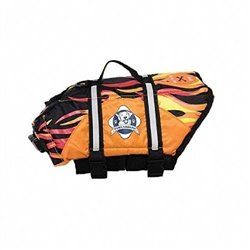 Dog Life Jacket - FLAMES Paws Aboard Dog Life Vest | Nylon Pet Preserver (Size: XXS)