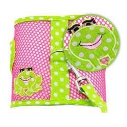 Cool Mesh Dog Harness Under the Sea Collection - Frog Green Dot and Pink (Size: XS)