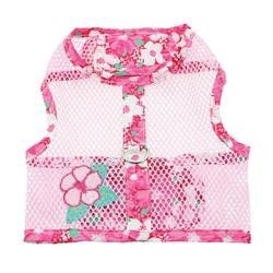Cool Mesh Dog Harness with Leash - Hawaiian Hibiscus Pink (Size: XS)