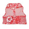 Cool Mesh Dog Harness with Leash - Hawaiian Hibiscus Red