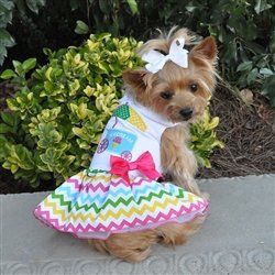 Ice Cream Cart Dress w/ Leash & D-Ring (Size: XS)