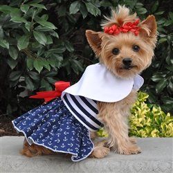 Nautical Dress Dress w/ Leash & D-Ring (Size: XS)
