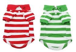 Striped Polo -100% Cotton-Assorted Colors and Sizes (Color: Greenery and White Stripe, Size: XS)