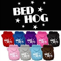Bed Hog Screen Printed Pet Hoodies - Assorted Colors and Sizes (Color: Red, Size: XS)